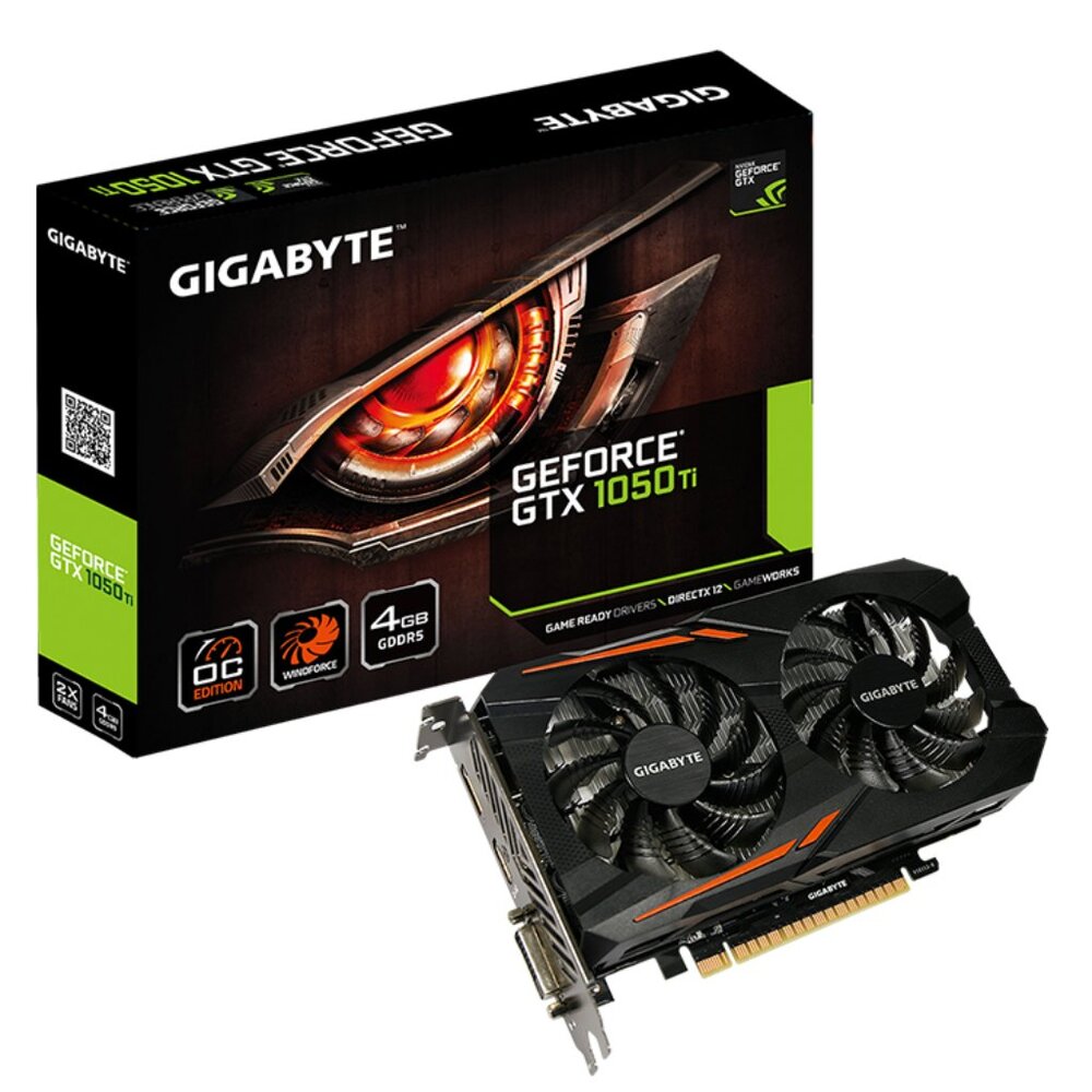 GIGABYTE NVIDIA GeForce GTX1050Ti OC 4G with GDDR5 128bit Memory Support up to8k